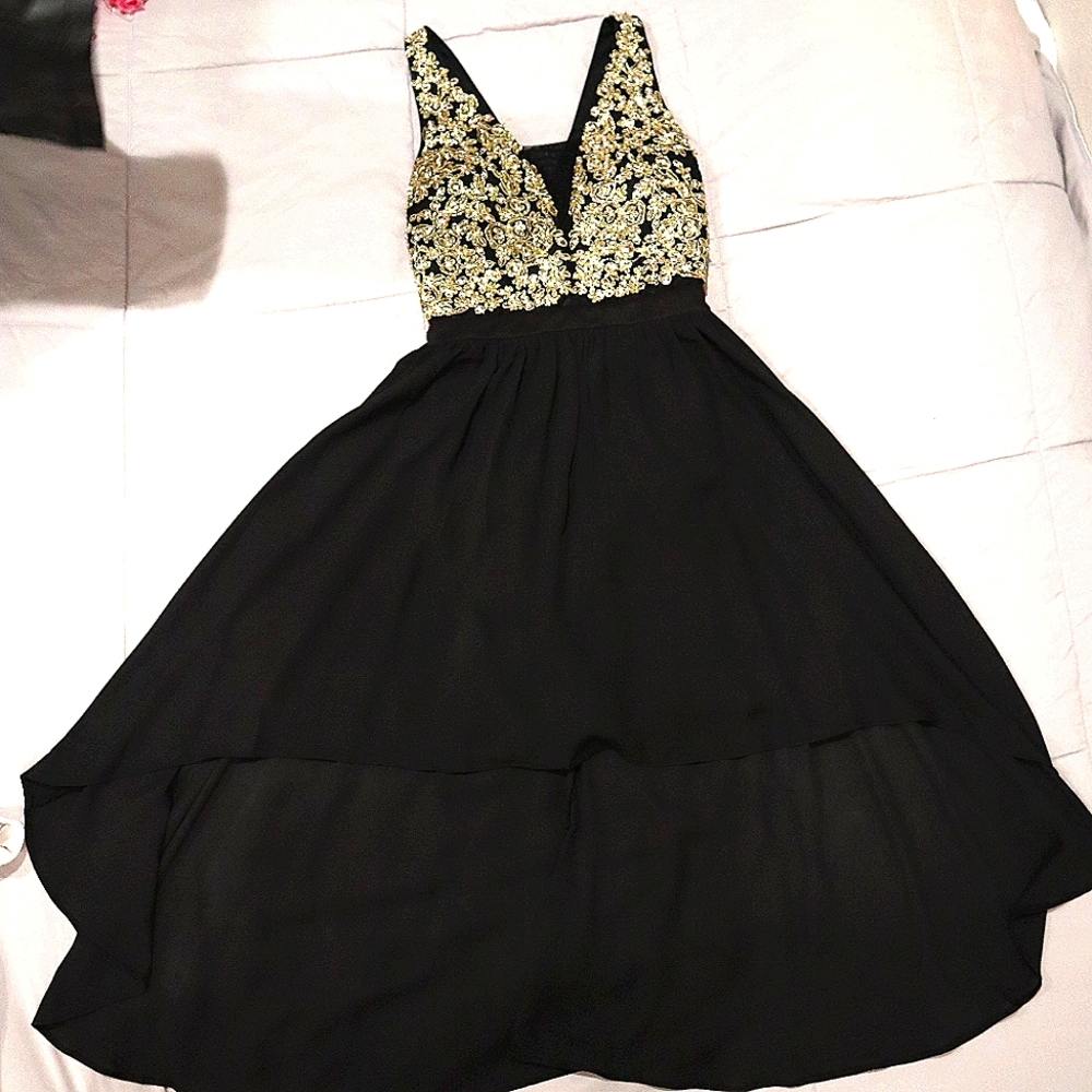 Dillard's Asymmetrical Black Dress